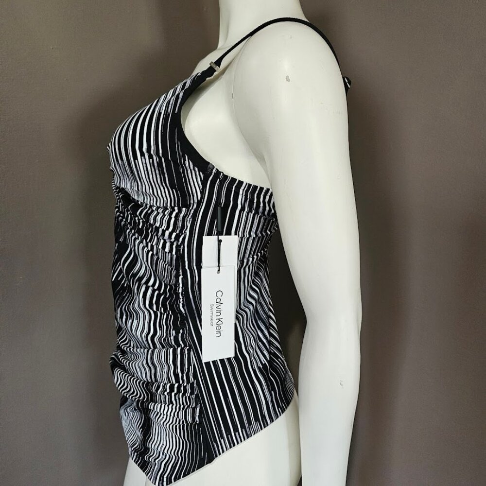 Calvin Klein Twist-Front Scoop-Back Tankini Swim Top - Picture 3 of 9